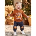 thumbnail image 5 of Cenuakty Toddler Boys Thanksgiving Outfits Turkey Print Long Sleeve Tops and Pants, 5 of 8
