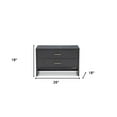 thumbnail image 3 of Modern Dark Gray Ash Nightstand with Two Drawers, 3 of 6