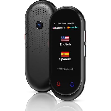 Language Translator Device, Instant Translator No WiFi Needed, 5-Way Portable Translator, Real Time 138 Languages and Accents with WiFi/Offline/Photo Support for Travel, Learning and Business (Black)
