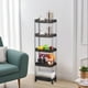 thumbnail image 1 of Carrito de almacenamiento móvil grande con ruedas - Estantería ajustable de 3 niveles para cocina, baño y despensa, estante de plástico negro, 33,5 x 22,5 x 109 cm, 1 of 6