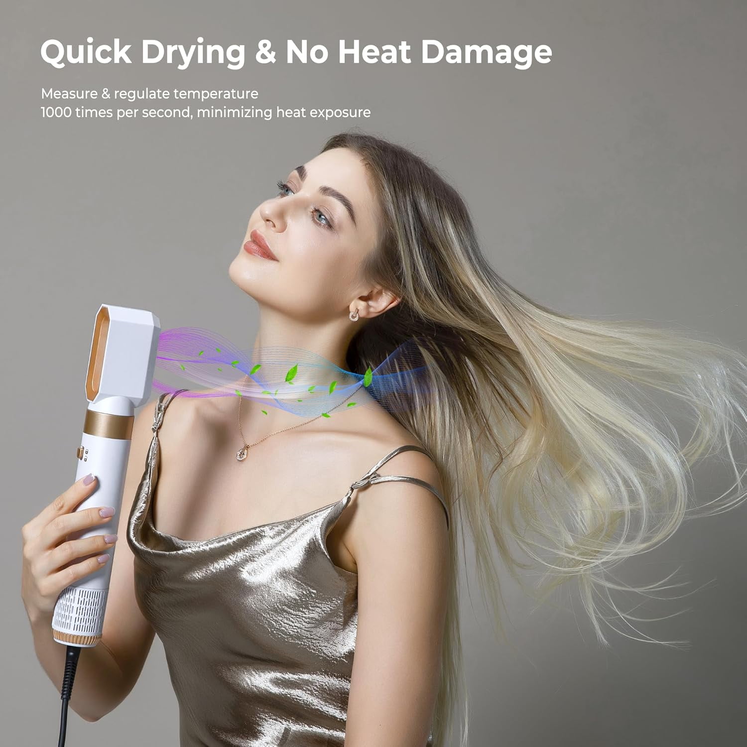 6-in-1 Professional Hot Air Styler Kit - Complete Hair Dryer Brush Set with Negative Ions, Auto-Curlers & Smoothing Brushes for All Hair Types (Black)