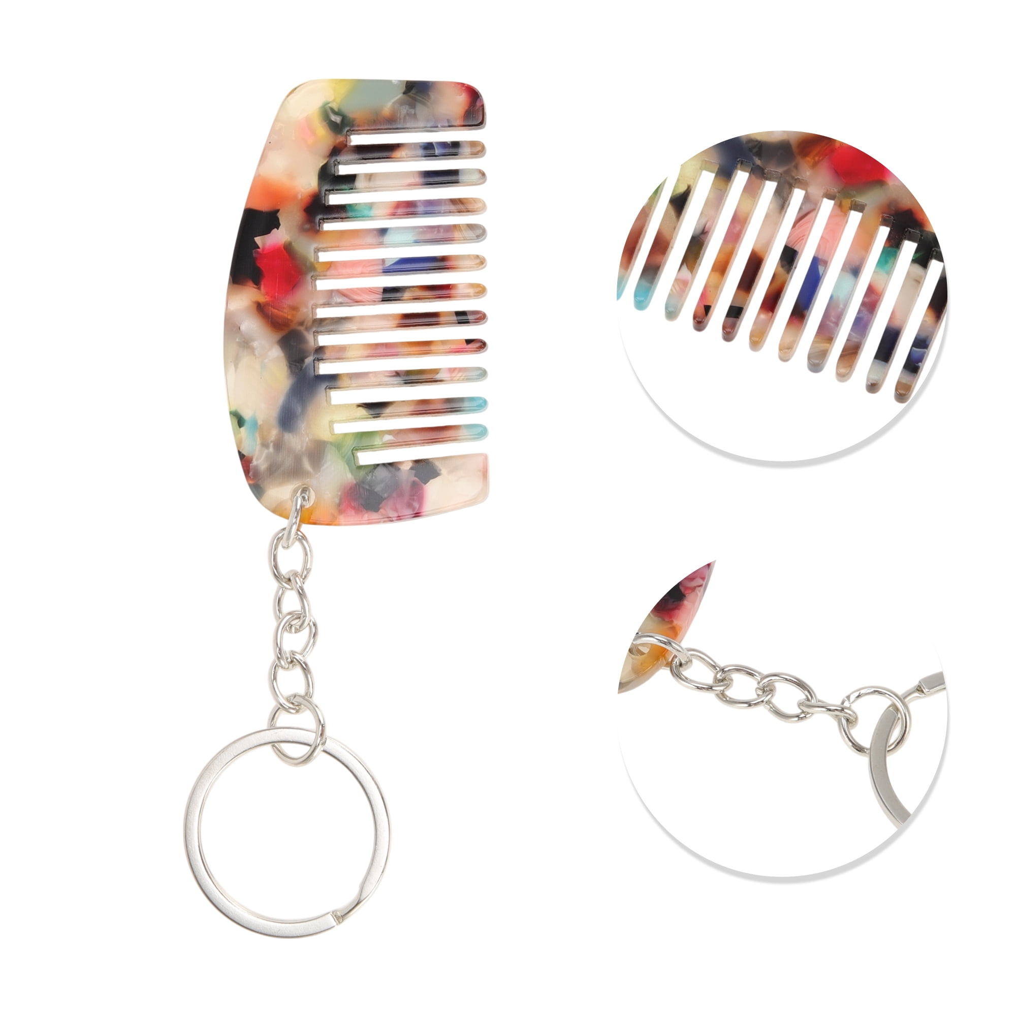 Unique Bargains 1 Pc Durable Mini Keychain Hair Comb for All Hair Types Styles Multicolor