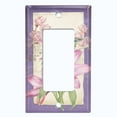 thumbnail image 5 of Metal Light Switch Plate Cover Antique Floral Hummingbird Home Sketch Purple FLW101, 5 of 13