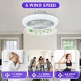 thumbnail image 6 of Jopath 18" Ceiling Fan with RGB Light Remote, Smart LED Ceiling Fans with Remote/App Control, Modern Low Profile Dimmable Light Ceiling Fan for Bedroom Living Room White, 6 of 9
