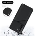 thumbnail image 6 of Feishell Fit for Samsung Galaxy S21+ Phone Case with Wrist Strap,Shockproof Premium PU Leather Back Magnetic Buckle Flip Kickstand Credit Card Slots Anti-Scratch Protective Cover,Black, 6 of 6