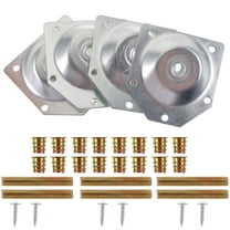 OHOIOLLA 4Pcs Angled Furniture Leg Mounting Plate Iron Connecting Cushions for Table Leg Parts 2.8x2.8x0.05in