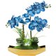 thumbnail image 1 of Flores artificiales Briful Orquídeas azules Phalaenopsis de 38 cm con maceta, 1 of 6