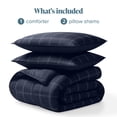 thumbnail image 5 of Bare Home Down Alternative Comforter Set - 3-Pieces - All Seasons - King/Cal King, Dark Blue - Modern Plaid, 5 of 6