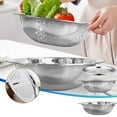 thumbnail image 4 of YIMWNYI Multifunctional Stainless Steel Basin 3-in-1 Colander Strainer Set with Food Grater, Cheese Grater, Rice Rinsing Bowl, and Vegetable Cutter, Kitchen Prep Tool with Container, 4 of 8