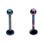 BODY JEWELRY 2pcs Surgical Stainless Steel Anodized Picture Labret Set