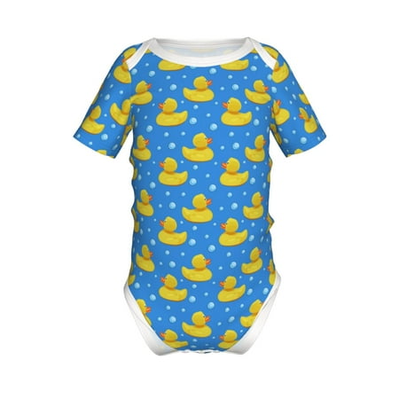 

Junzan Cute Yellow Rubber Ducks Print Short-Sleeve Baby Climbing Clothes Bodysuits for Infant One-Piece for Baby Boys & Girls Baby Clothes Baby Romper with Snap Closure-9M