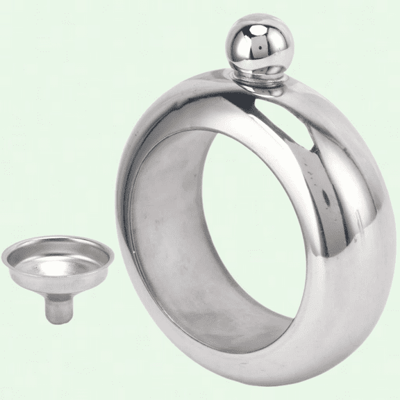 Hidden Wine Bangle Flask for Women, Stainless Steel Bracelet with Funnel, Secret Liquor Flask