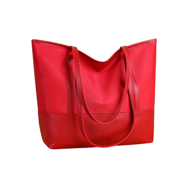 Bolso Grande de Bolsa de Mujer Bolso de Hombro de Gran Capacidad Bolso de Tela de Oxford Empalme de Cuero Suave Bolso Grande