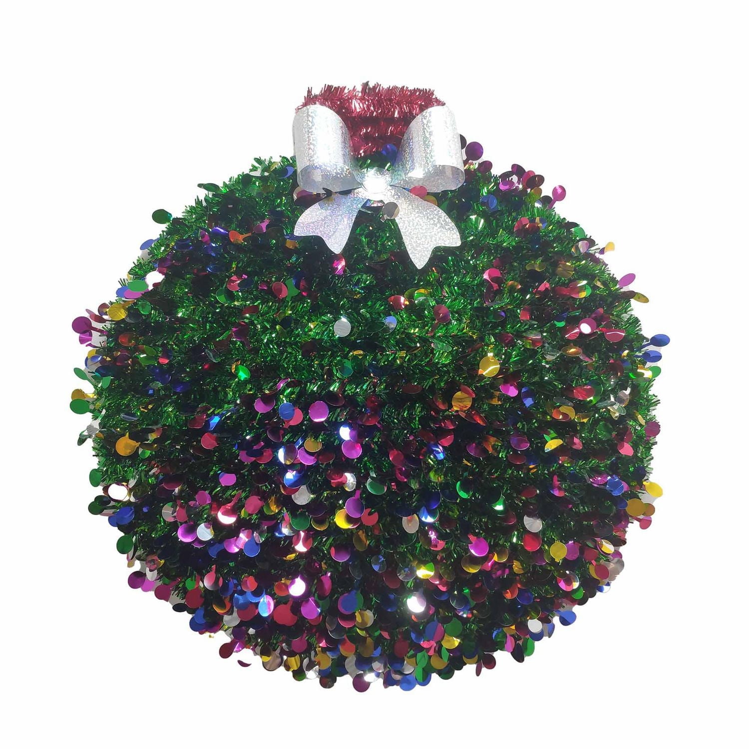 Christmas tinsel candy cane wreath