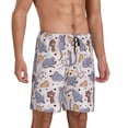 thumbnail image 2 of Balery cartoon mouse Pattern Men's Cotton Knit Pajama Shorts Waistband & Pockets,Short Pajama Pants-Large, 2 of 6