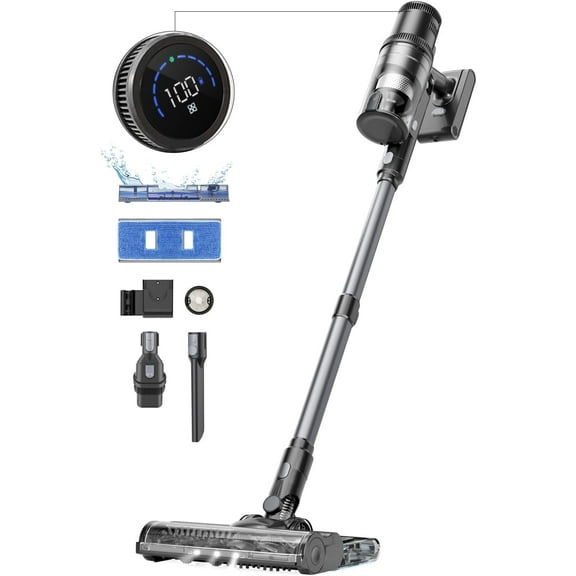Cordless Vacuum Cleaner,45Kpa 55Mins P11 Mopping Wet Dry Vacuum and Mop Combo All in one, Lightweight Stick Vacuum with LED Display, Long Runtime Ease of use for All Floors Pet Hair Carpet