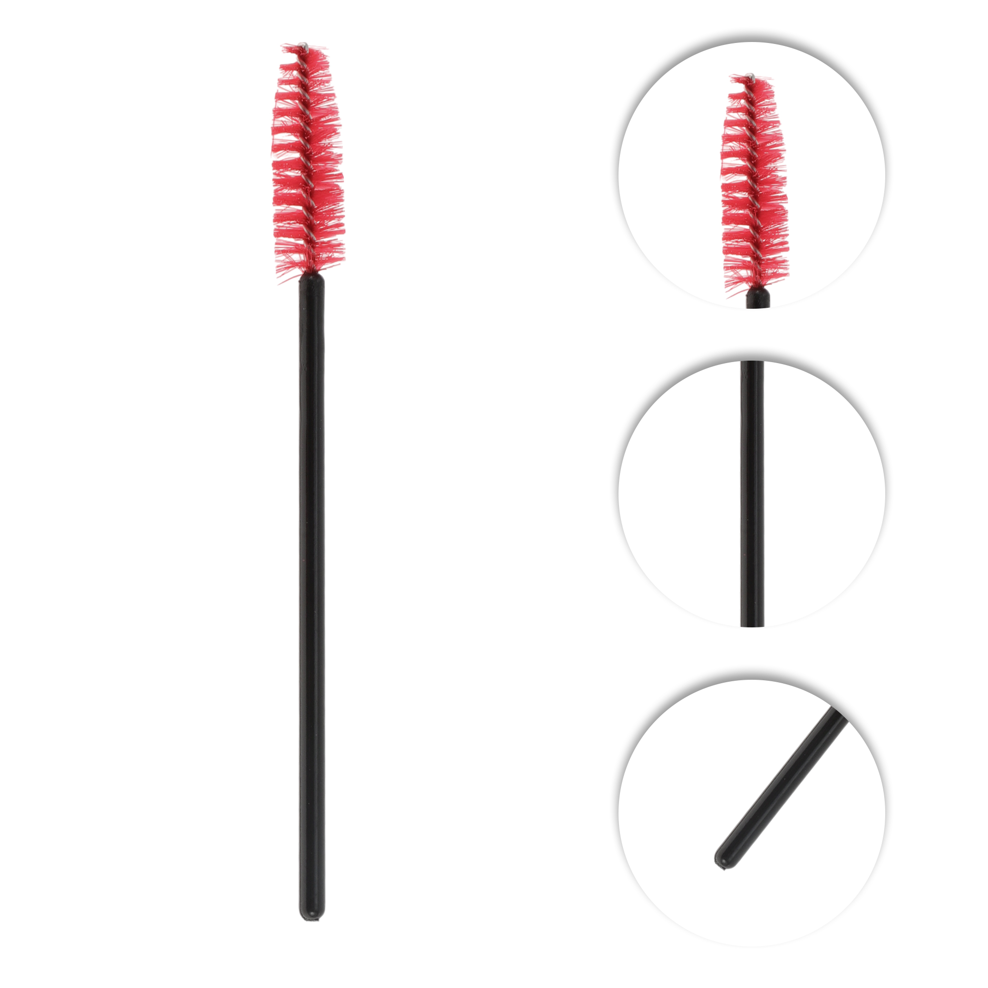 Unique Bargains Convenient Eyebrows Brushes for Travel 50 Pcs Black, Red