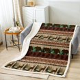 thumbnail image 2 of Aztec Throw Blanket Woodland Animals Bear Fleece Blanket,Southwest Exotic Indian Tribal Geometry Blanket 30"x40" Country Deer Reindeer Blanket,Vintage Rustic Farmhouse Decor, 2 of 6