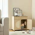 thumbnail image 5 of Spaco Cat Litter Box Enclosure with Sisal Scratching Doors and Adjustable Metal Feet, Litter Box Furniture, Litter Box Enclosure, Cat Washroom Cabinet, Natural, 5 of 9