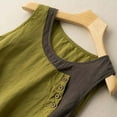 thumbnail image 4 of Pitauce Women's Sleeveless Linen Tank Tops Patchwork Color Block Tee Tops Summer Casual Lightweight Breathable Crew Neck Blouses (Available in Plus Size), 4 of 5