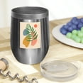 thumbnail image 2 of Aesthetic Minimalism Boho Botanical Art Merch Gift, Stainless Steel 12oz Wine Tumbler, 2 of 5