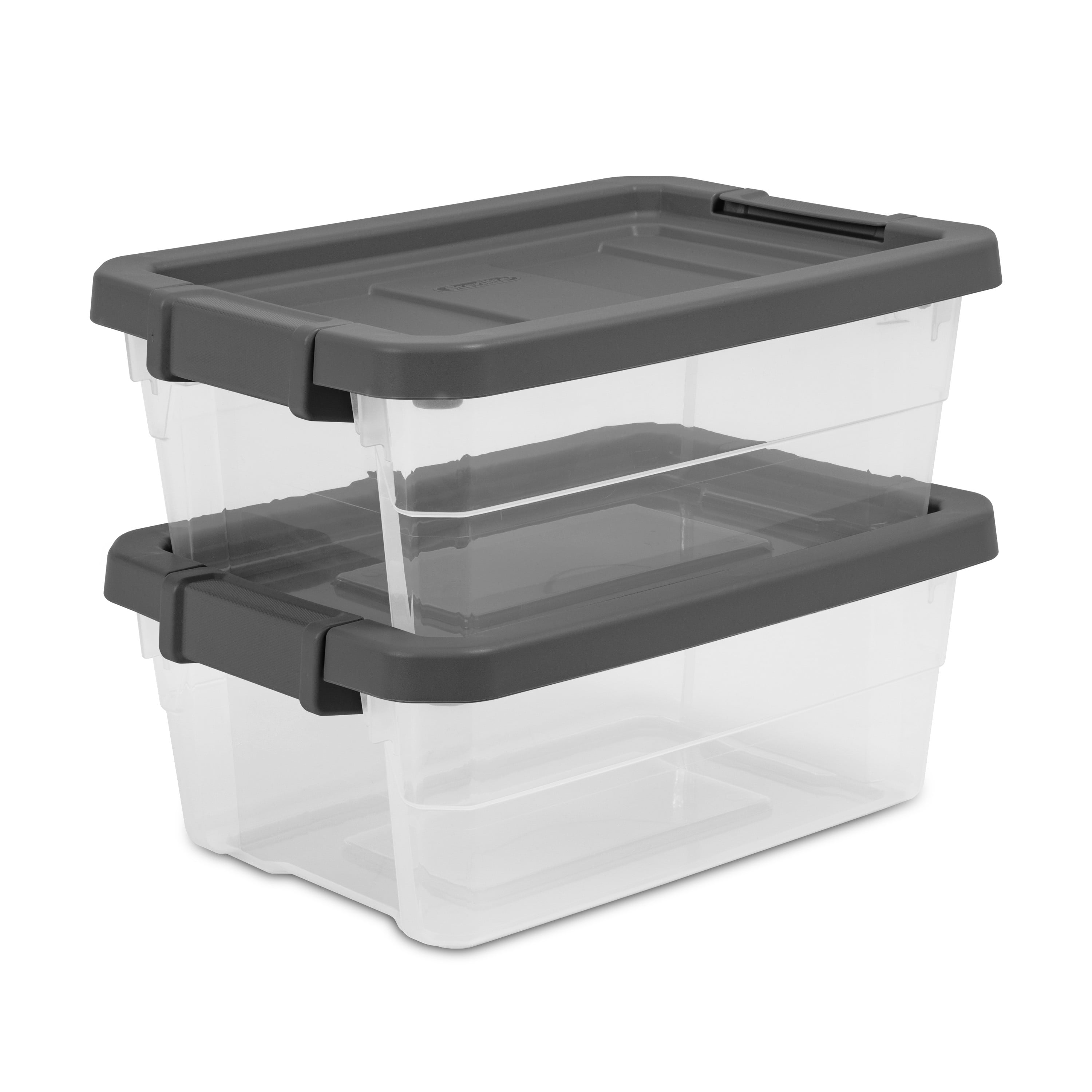 Sterilite 16 Qt Clear Plastic Stacking Storage Containers w/ Gray Lid (12  Pack), 12pk - Fred Meyer