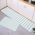 thumbnail image 3 of Kitchen Rugs and Mats,Ocean Blue Stripes Seamless Ticking Stripe 2 Piece Anti Fatigue Area Runner Rug Set Comfort Standing Floor Mat,Farmhouse Pinstripe Non Slip Absorbent Doormats for Laundry, 3 of 6