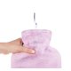 thumbnail image 5 of Botella de agua caliente, bolsa de goma para mantener el calor de 1,8 l y cubierta de lana suave con banda elástica, rosa Afortunado Sencillez, 5 of 5