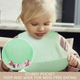 thumbnail image 6 of Silicone Bibs with Food Catcher, , Adjustable Fit for Babies and Toddlers (Set of 2), Light Blue and Cool Grey, 2-Pack, 6 of 6