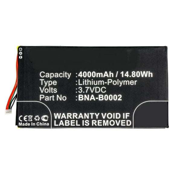 Batteries N Accessories BNA-WB-P5140 Tablets Battery - Li-Pol, 3.7V, 4000 mAh, Ultra High Capacity Battery - Replacement for Barnes  Noble BNA-B0002 Battery
