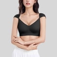 thumbnail image 2 of Alun Seamless Square Shoulder Bras for Women Wireless No Underwire Jelly Gel Light Support Comfort Bra Summer Lightweight Breathable Solid Color Bralettes 1-Black M, 2 of 4