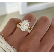 vylahjewellery 14K Yellow Gold Anniversary Ring 3 CT Moissanite Diamond Ring Oval Cut Ring Best Diamond Engagement Ring