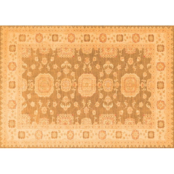 Ahgly Company Indoor Rectangle Oriental Orange Traditional Area Rugs, 2' x 3'