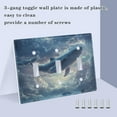 thumbnail image 3 of Yayeee Toggle Light Switch Wall Plate 3-Gang 6.37"x4.48" Decorative Outlet Cover, Night Floating Whale, 3 of 7
