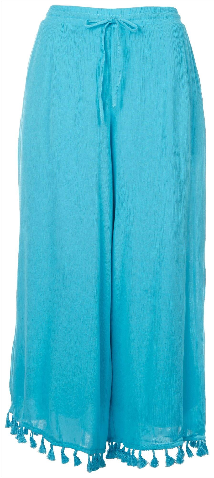 Hailey Lyn Womens Tassel Gauze Capris 