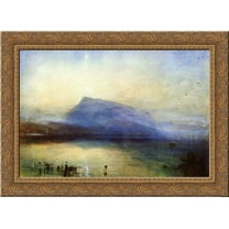 The Blue Rigi: Lake of Lucerne ' Sunrise 24x19 Gold Ornate Wood Framed Canvas Art by Turner, Joseph Mallord William