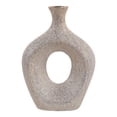 thumbnail image 5 of Oval Cutout Vase for Living Room Decor - Modern Ceramic Flower Vase for Home, Bedroom Vanity, Office, and Table Accents - Tall Textured Design for Shelf and Entryway Decor - 10", Gold, 5 of 11