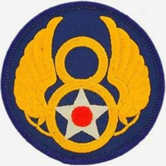 8th Air Force Embroidered Shoulder Patch, 3" PAT-0103
