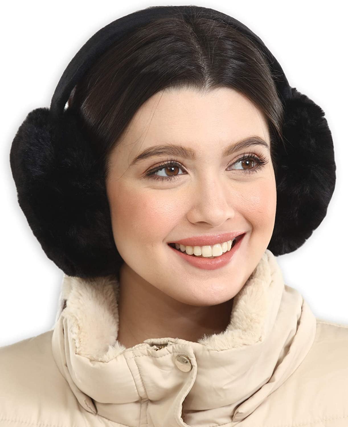 Earmuffs for Women Cozy Warm Winter Ear Muffs Cable knit Foldable Ear Muffs 