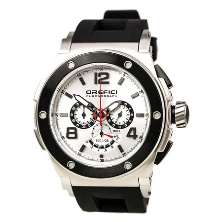 Orefici ORM1C4802 Men's Regata Silver Dial Black Rubber Strap Chronograph Watch