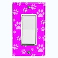 thumbnail image 1 of Metal Light Switch Plate Cover Puppy Dog Paw Prints Neon Pink DOG030, 1 of 13