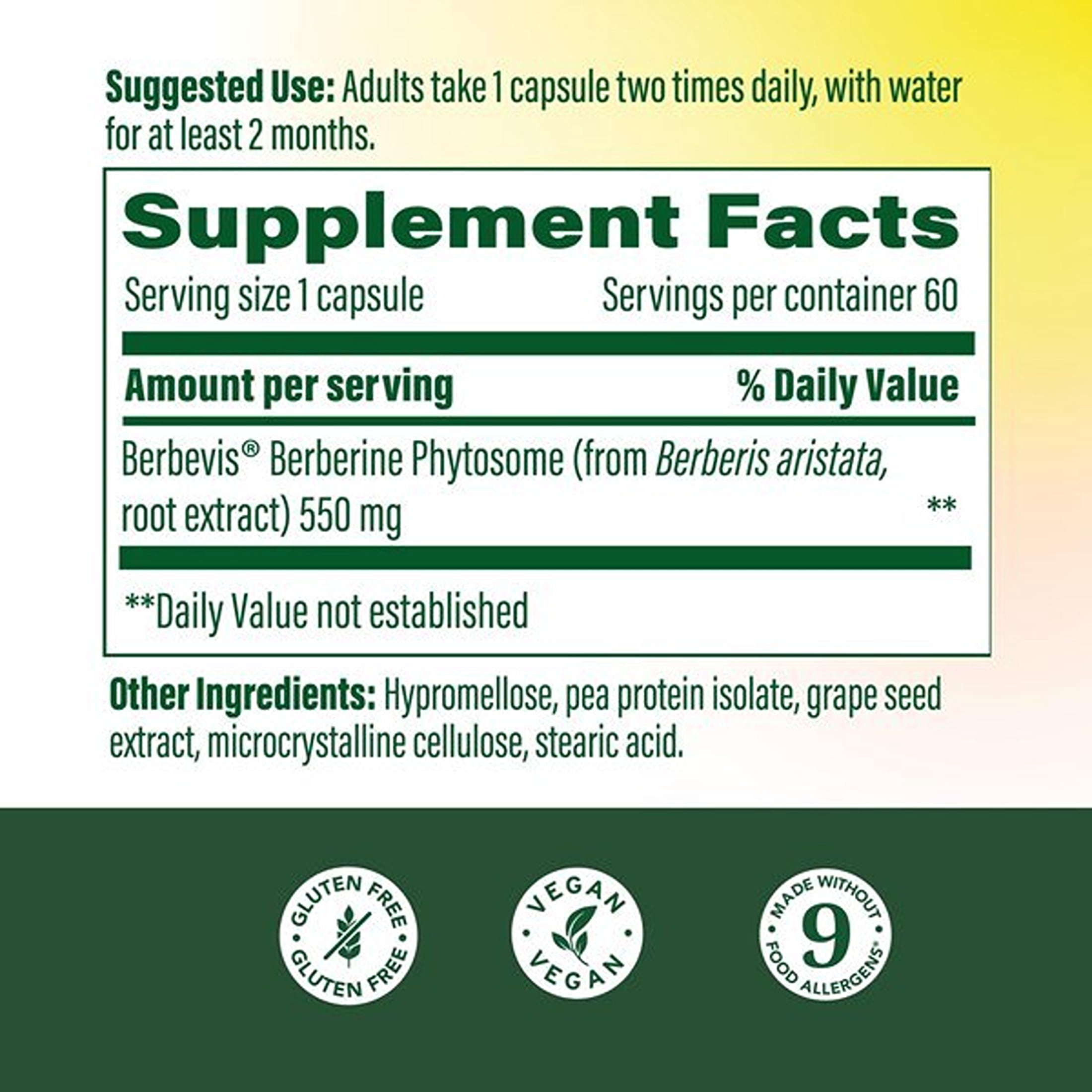MegaFood Berberine Phytosome 550 mg - For Metabolism & Cholesterol - Vegan - 30-Day Supply