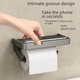thumbnail image 4 of Caja de papel higiénico Caja de cenizas montada en la pared Soporte de papel higiénico sin perforaciones para el hogar Estante de almacenamiento de papel higiénico, 4 of 5