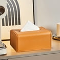 thumbnail image 1 of Leather Tissue Box Cover Decorative Home Accessory for Living Room Coffee Table, Orange, 1 of 9