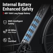 DYU 27.5 Electric Bike for Adults, 48V/10AH Removable Built in Battery, Peak 1000W Brushless Motor Mountain Ebike, Electric Bike with 7-speed UL2849