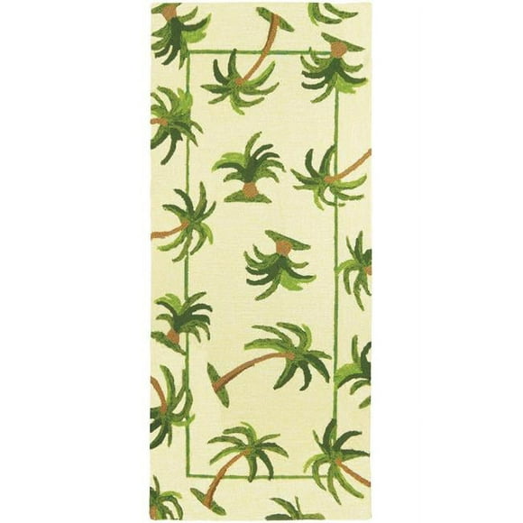 Homefires PP-JI007J 26 x 60 Po Hanalei Palme Espace Extérieur Intérieur Tapis&44; Bleu