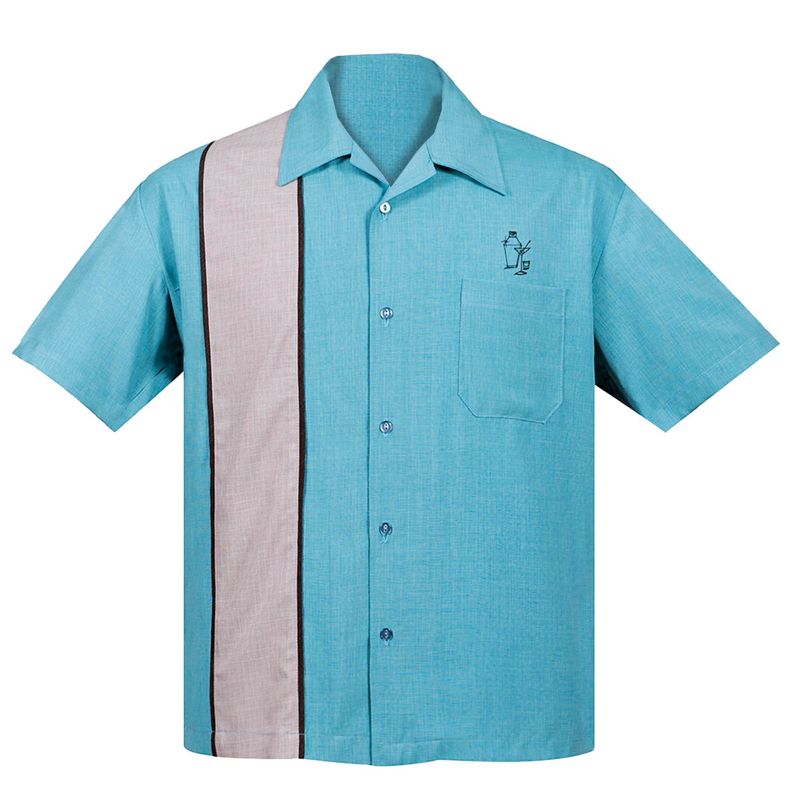 Steady Clothing - Men's Palm Springs Cocktail Button Up Bowling Shirt ...