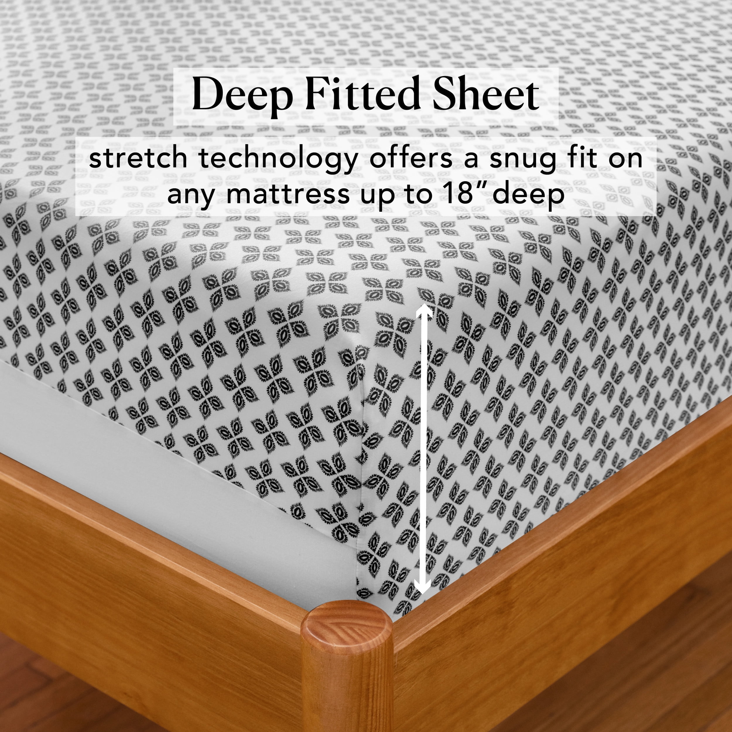 Better Homes & Gardens 400 Thread Count Hygro Cotton Bed Sheet Set, Full, Zaiby Ditsy