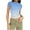 Light Blue, variant on jobturf Womens Tops Trendy Crew Neck Slim Fitted Short Sleeve Shirts Summer Fashion Gradient Basic Tees Holiday Beach Vacation Blouses S-XXXL