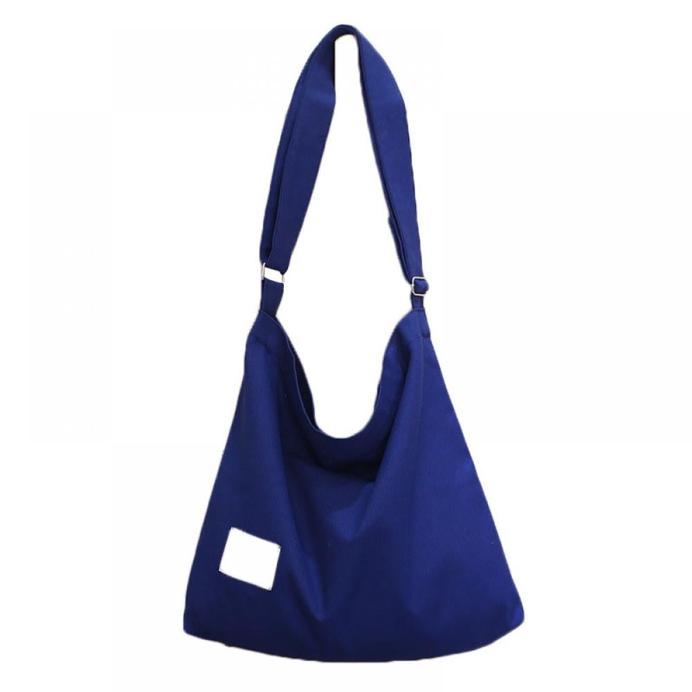 amazingfashion Women's Retro Large Size Canvas Shoulder Bag Hobo Crossbody Handbag Casual Tote, Blue